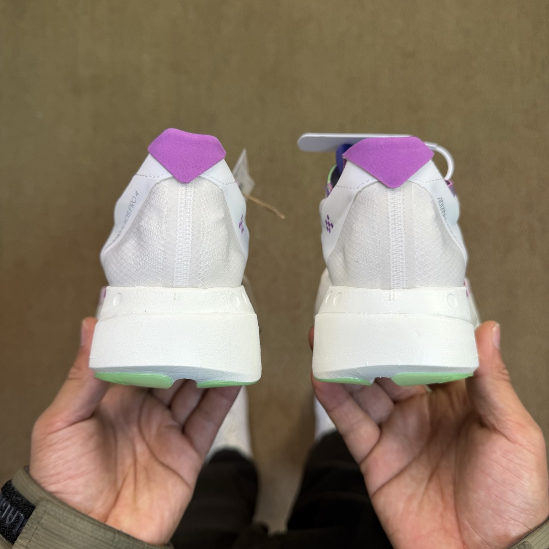 Adizero Adios Pro 4  低筒 舒适百搭 防滑耐磨 马拉松 训练竞速 跑步鞋 女款 男款 波鞋 白紫色 JR1656