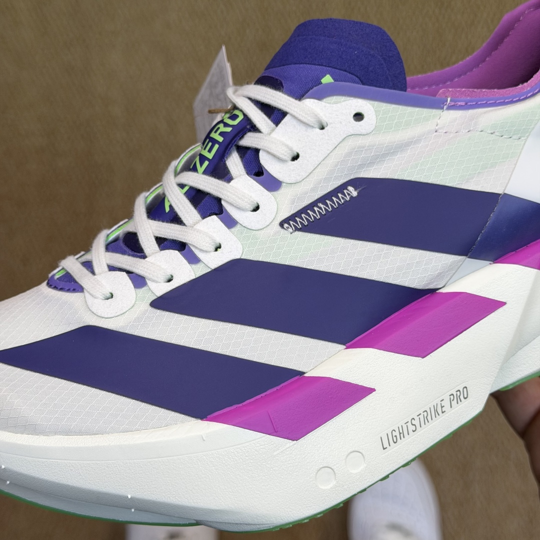 Adizero Adios Pro 4  低筒 舒适百搭 防滑耐磨 马拉松 训练竞速 跑步鞋 女款 男款 波鞋 白紫色 JR1656