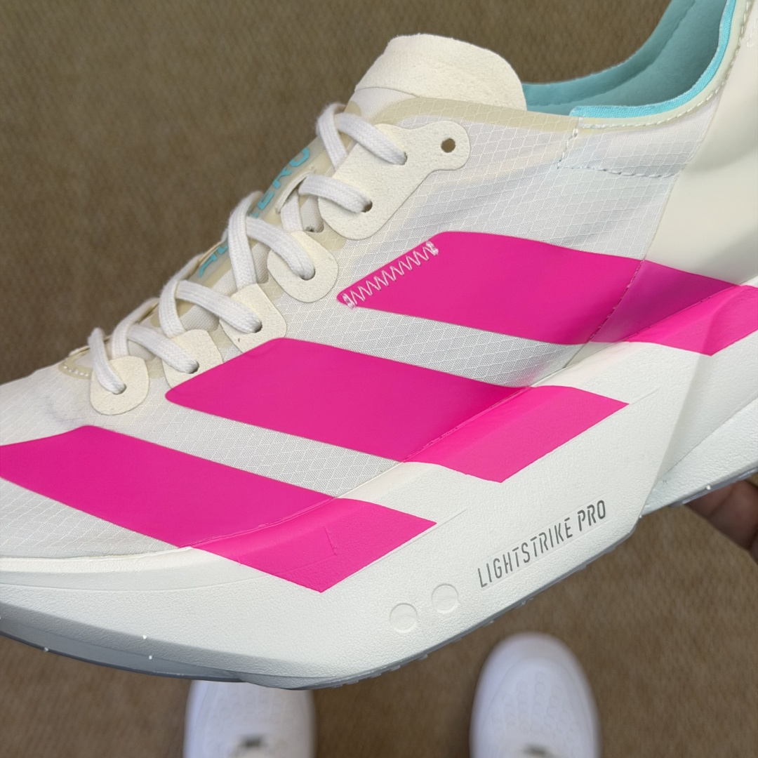 Adizero Adios Pro 4  低筒 舒适百搭 防滑耐磨 马拉松 训练竞速 跑步鞋 女款 男款 波鞋 白粉 KJ3873