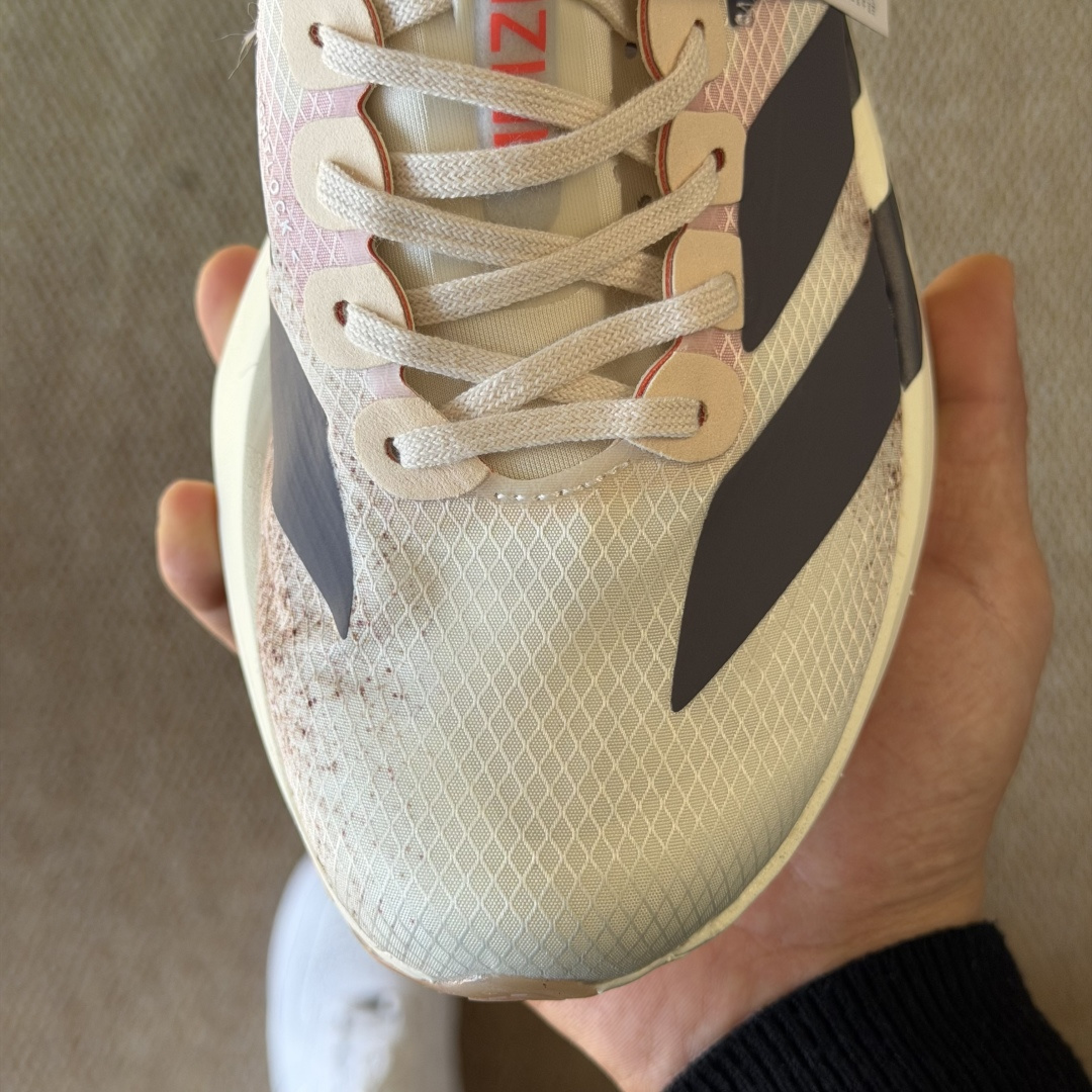 Adizero Adios Pro 4  低筒 舒适百搭 防滑耐磨 马拉松 训练竞速 跑步鞋 女款 男款 波鞋 粉白色 JR6367