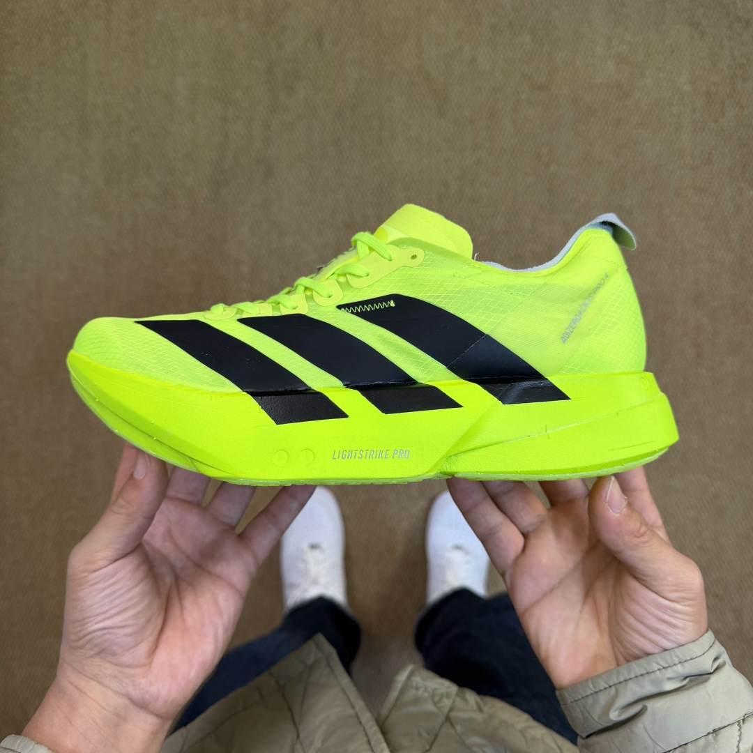 Adizero Adios Pro 4  低筒 舒适百搭 防滑耐磨 马拉松 训练竞速 跑步鞋 女款 男款 波鞋 荧光绿