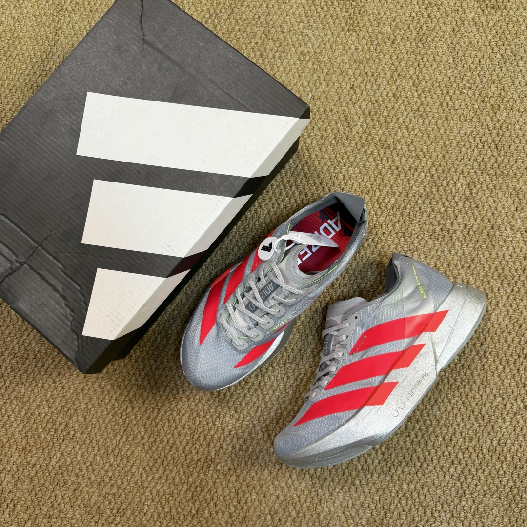 Adizero Adios Pro 4  低筒 舒适百搭 防滑耐磨 马拉松 训练竞速 跑步鞋 女款 男款 波鞋 金属红 JR6372