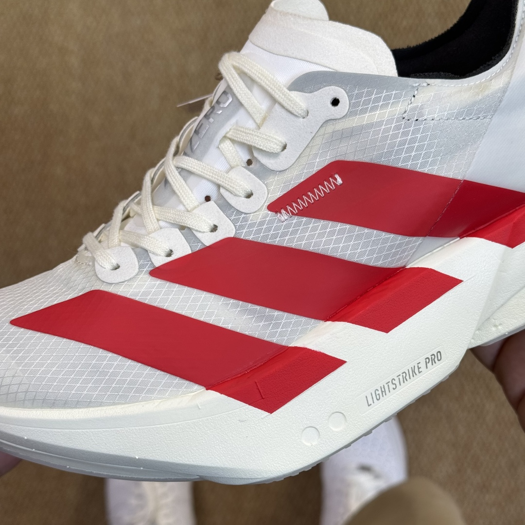 Adizero Adios Pro 4  低筒 舒适百搭 防滑耐磨 马拉松 训练竞速 跑步鞋 女款 男款 波鞋 白红 JR6363