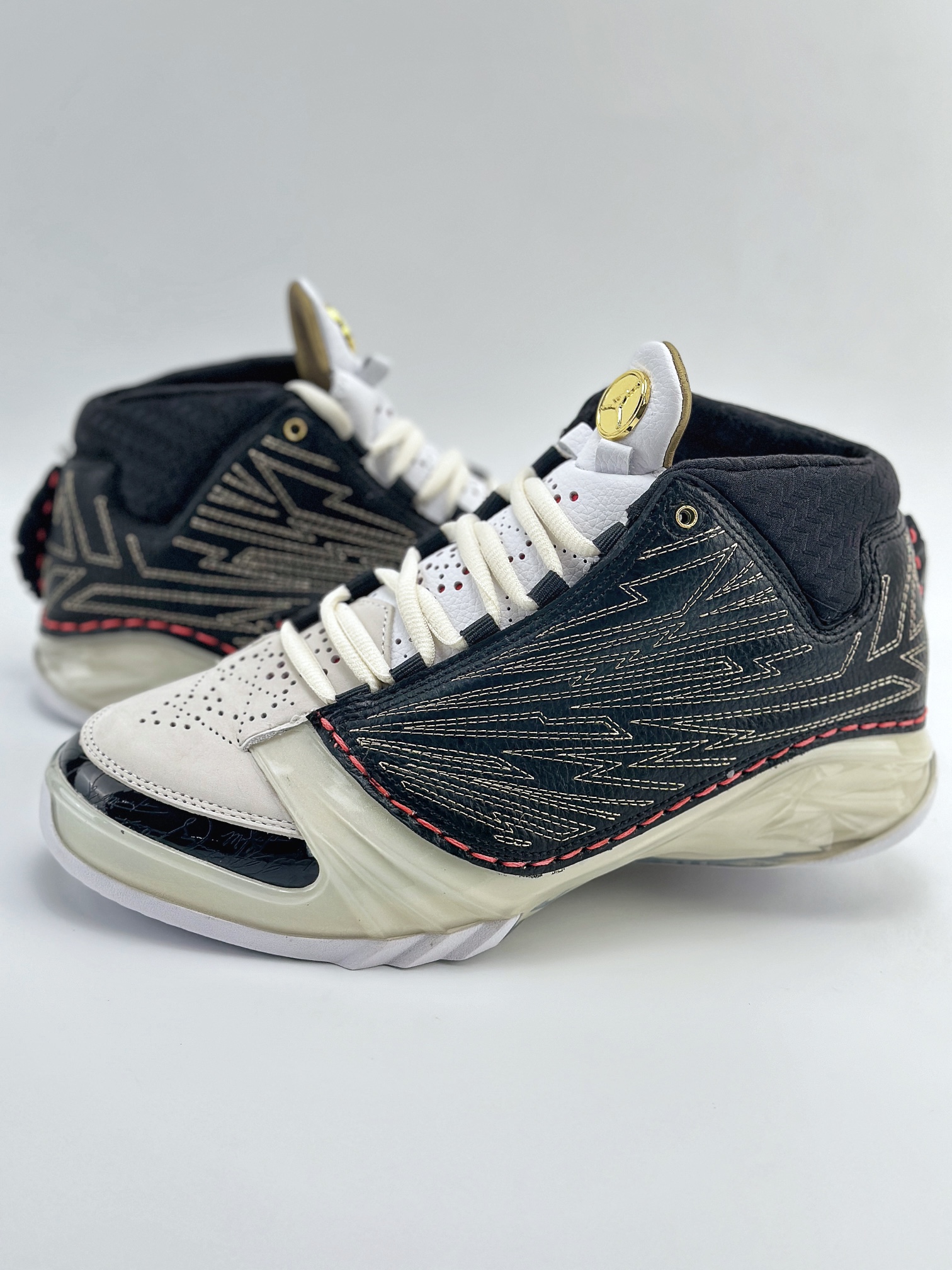 TITANX Jordan Air Jordan 23 Motorsports Wizards OG 款 AJ23 防滑轻便中帮复古篮球鞋  男款  C0白黑金 CZ6222-001
