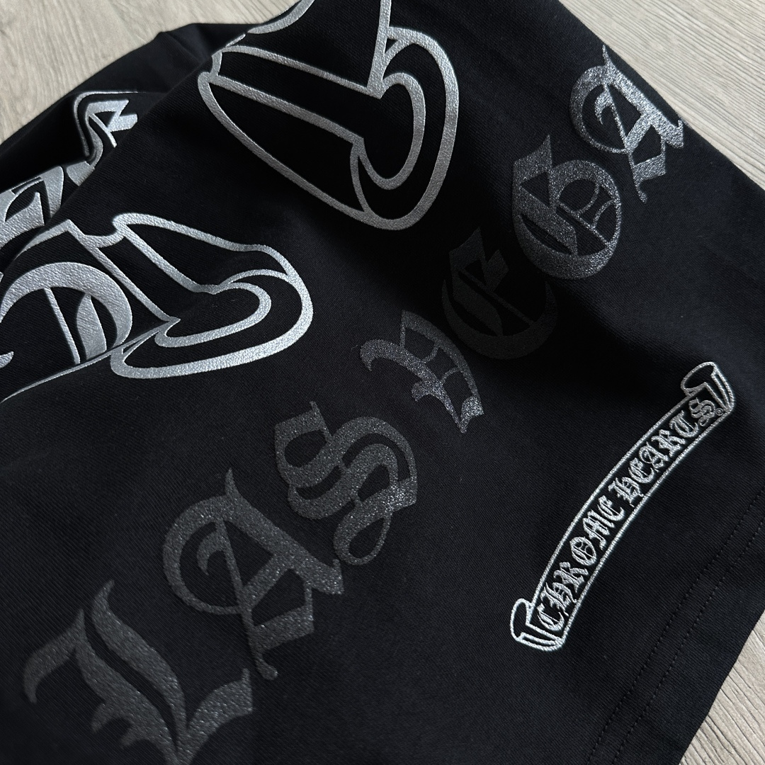 Chrome Hearts CH 克罗心  圆领 短袖 T恤 A0   烫银 马蹄  黑色