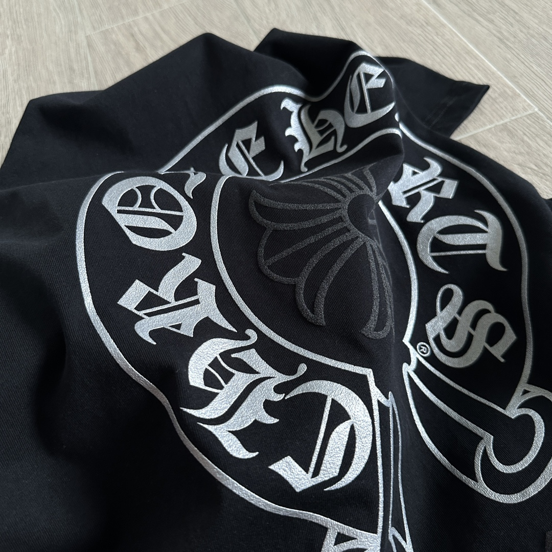 Chrome Hearts CH 克罗心  圆领 短袖 T恤 A0   烫银 马蹄  黑色