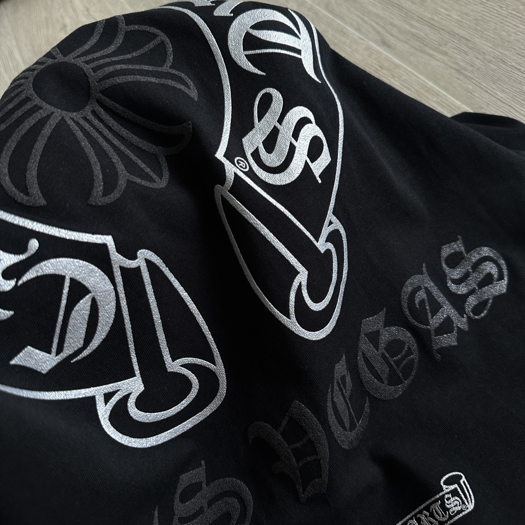 Chrome Hearts CH 克罗心  圆领 短袖 T恤 A0   烫银 马蹄  黑色