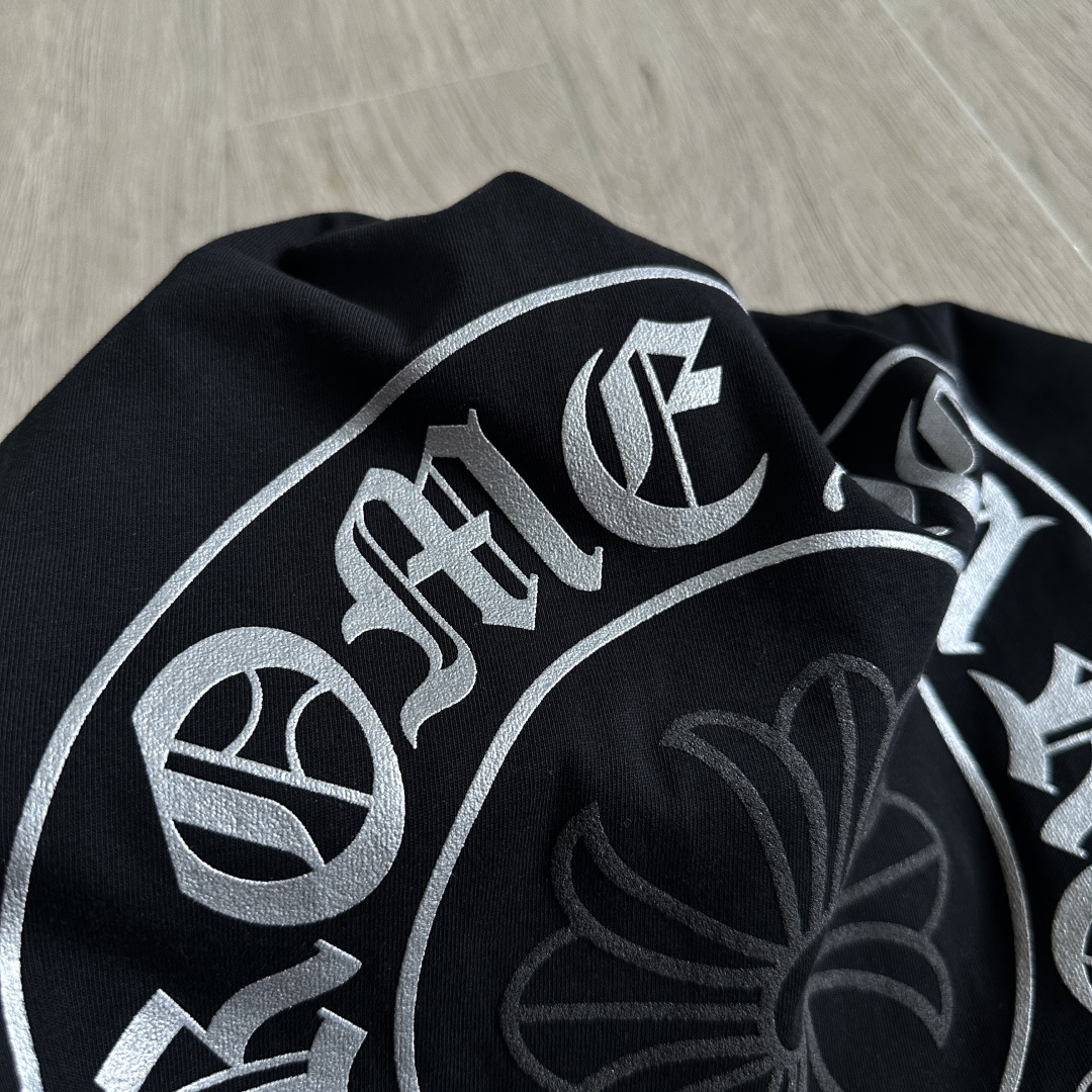 Chrome Hearts CH 克罗心  圆领 短袖 T恤 A0   烫银 马蹄  黑色