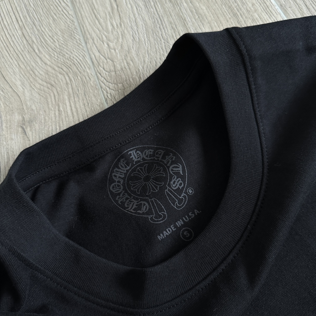 Chrome Hearts CH 克罗心  圆领 短袖 T恤 A0   烫银 马蹄  黑色