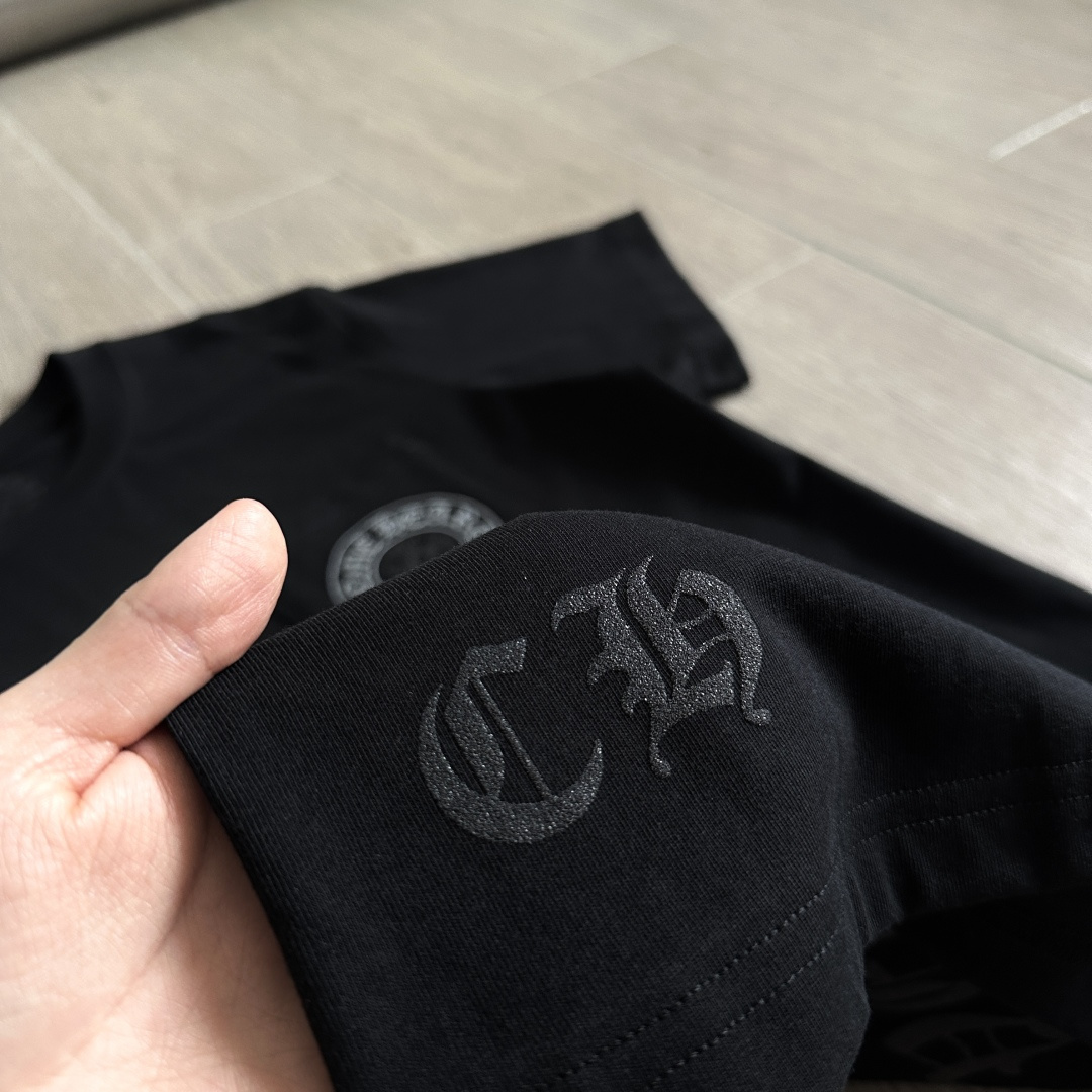 Chrome Hearts CH 克罗心  圆领 短袖 T恤 A0   烫银 马蹄  黑色