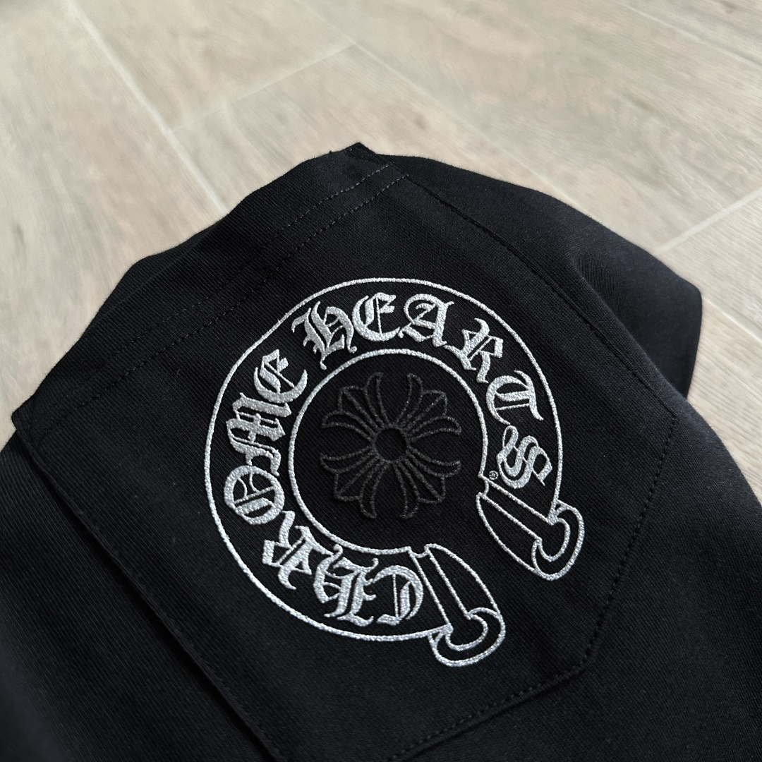 Chrome Hearts CH 克罗心  圆领 短袖 T恤 A0   烫银 马蹄  黑色