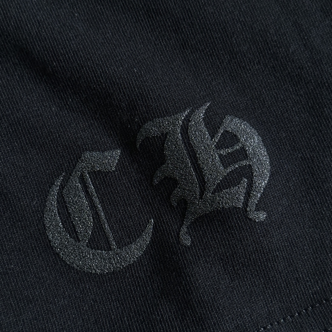 Chrome Hearts CH 克罗心  圆领 短袖 T恤 A0   烫银 马蹄  黑色