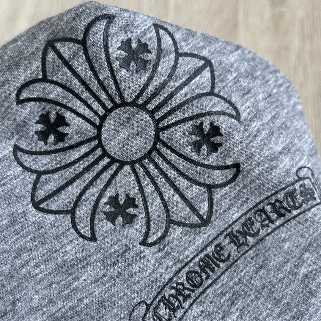 Chrome Hearts CH 克罗心 女款  短袖  修身 背后十字架卷轴 印花 灰色