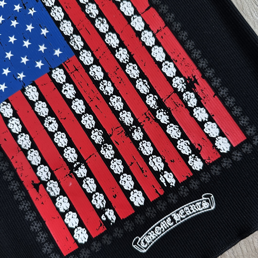  Chrome Hearts CH 克罗心 螺纹修身 女款背心  背后国旗