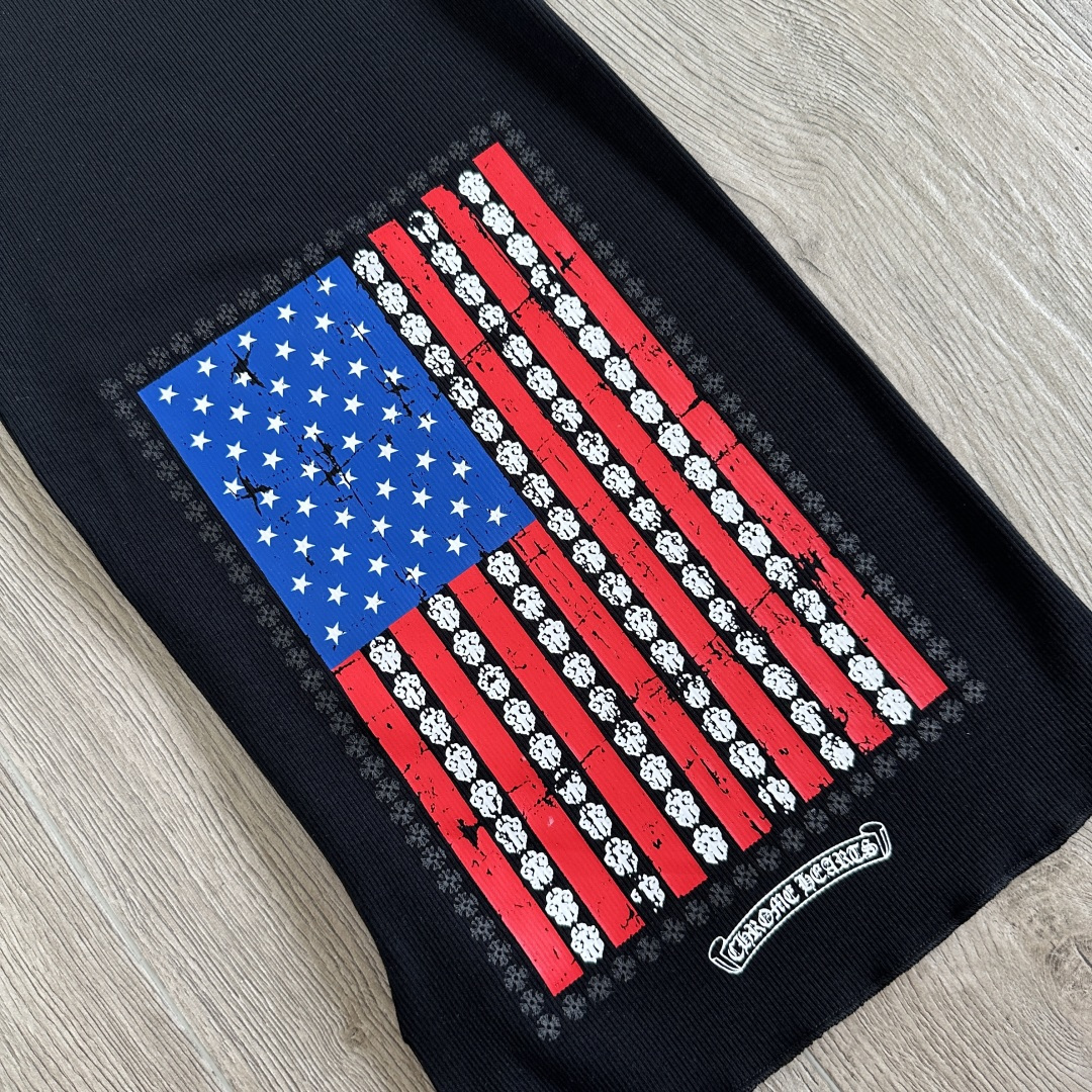  Chrome Hearts CH 克罗心 螺纹修身 女款背心  背后国旗