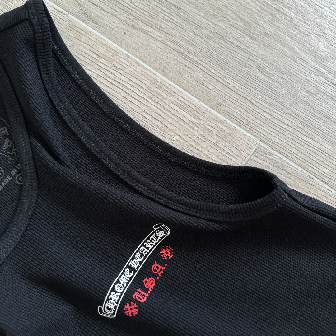  Chrome Hearts CH 克罗心 螺纹修身 女款背心  背后国旗