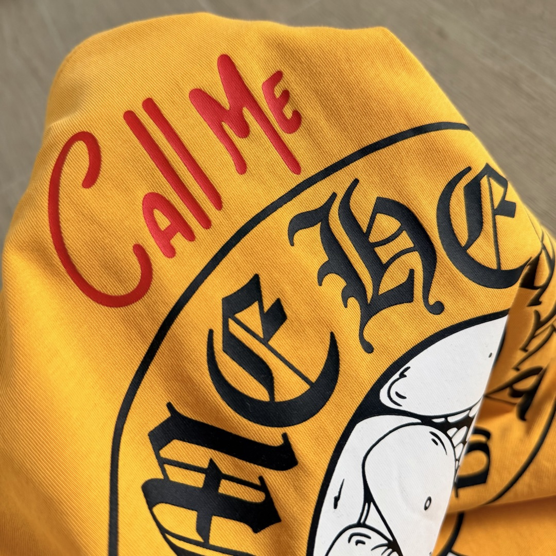 Chrome Hearts CH 克罗心 短袖 圆领  T恤 A0  印花 卡通涂鸦发财 黄