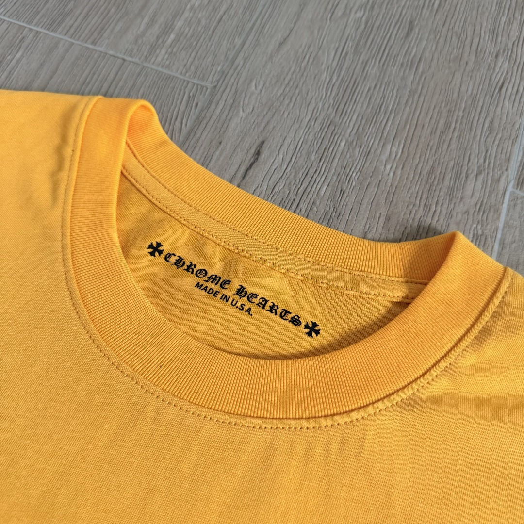 Chrome Hearts CH 克罗心 短袖 圆领  T恤 A0  印花 卡通涂鸦发财 黄