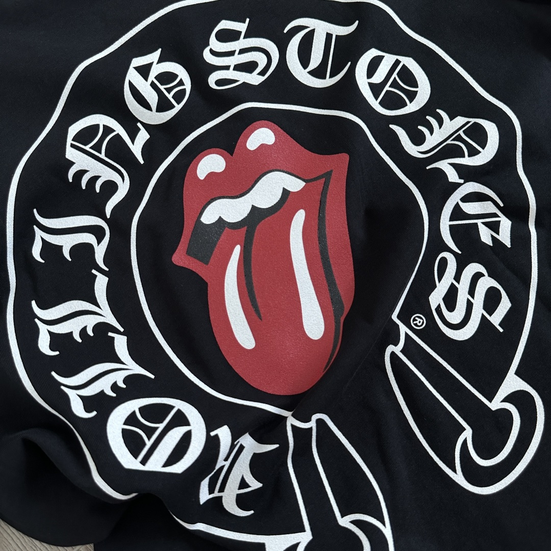 Chrome Hearts CH 克罗心 短袖 圆领  T恤 A0  印花  X滚石 Rolling Stones红色 大舌头