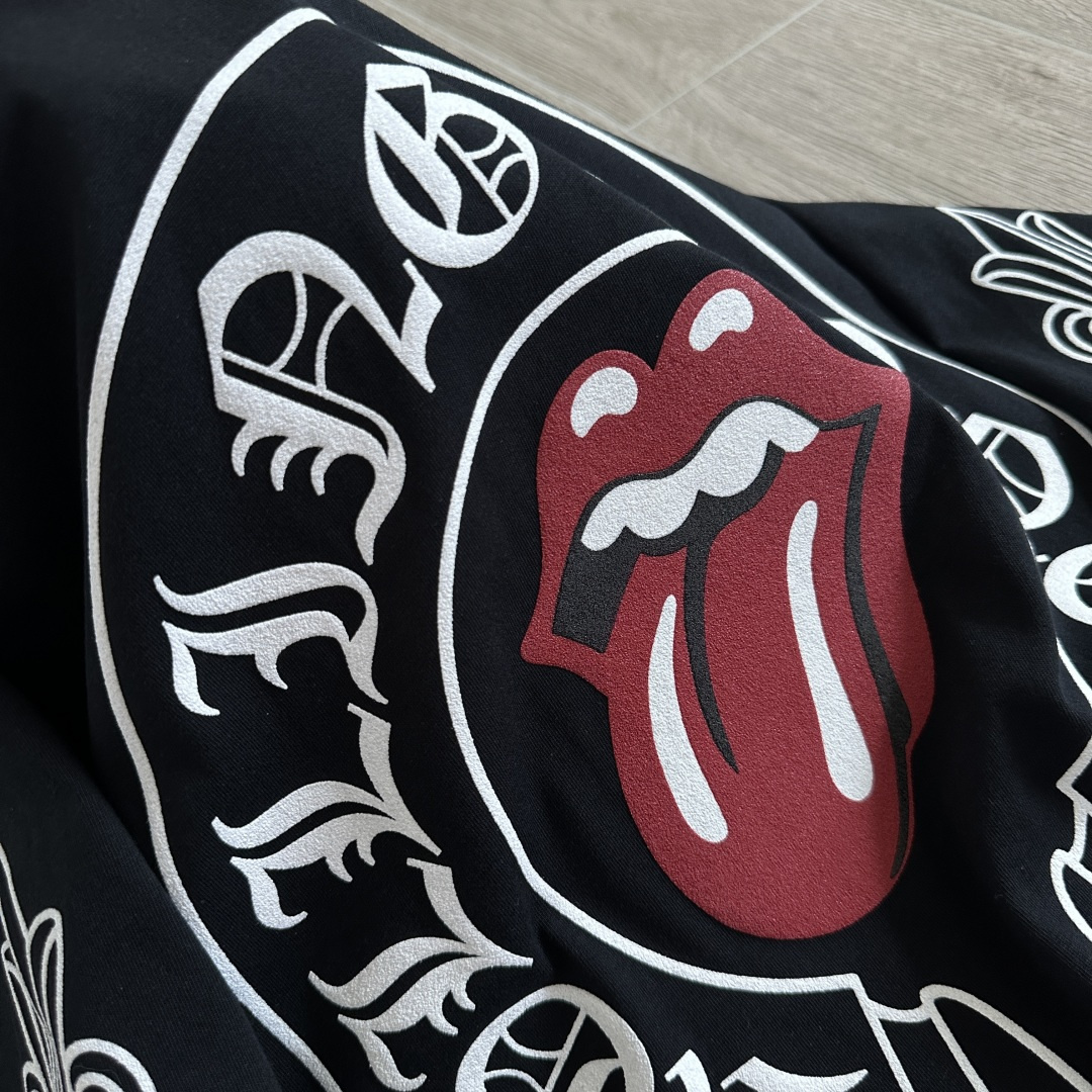 Chrome Hearts 克罗心  CH 圆领长袖T X滚石 Rolling Stones红色 大舌头