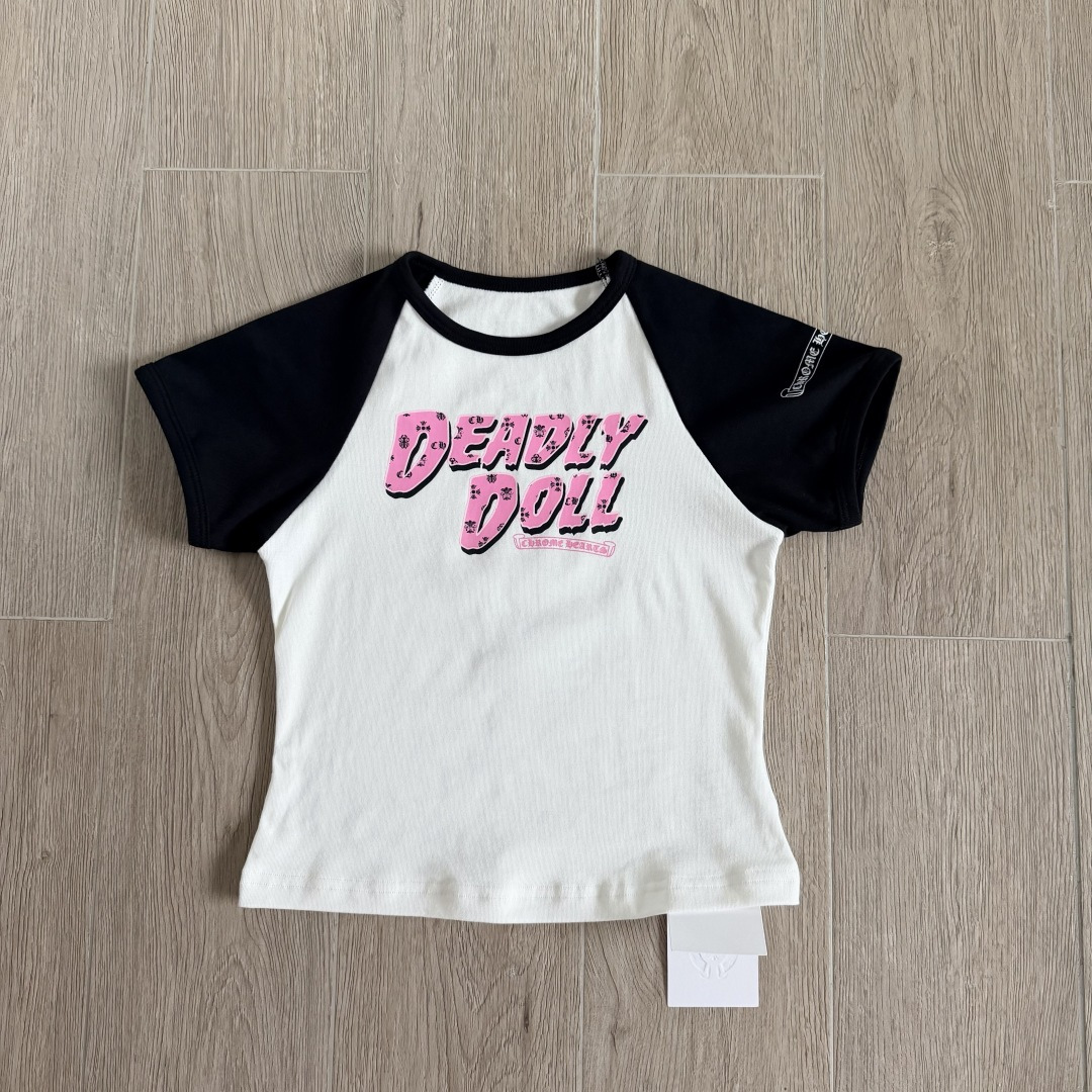 Chrome Hearts CH 克罗心 女款 Deadly doll印花 女款短袖 A5  黑白