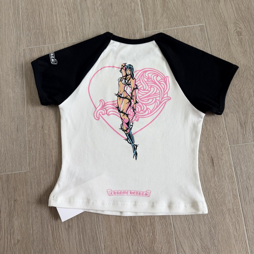 Chrome Hearts CH 克罗心 女款 Deadly doll印花 女款短袖 A5  黑白
