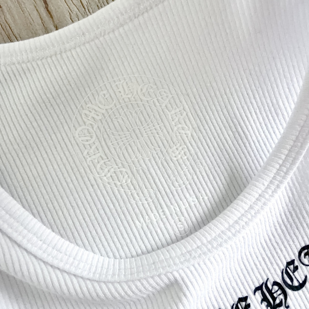 Chrome Hearts CH 克罗心 螺纹修身 女款背心 漫画女孩 白色