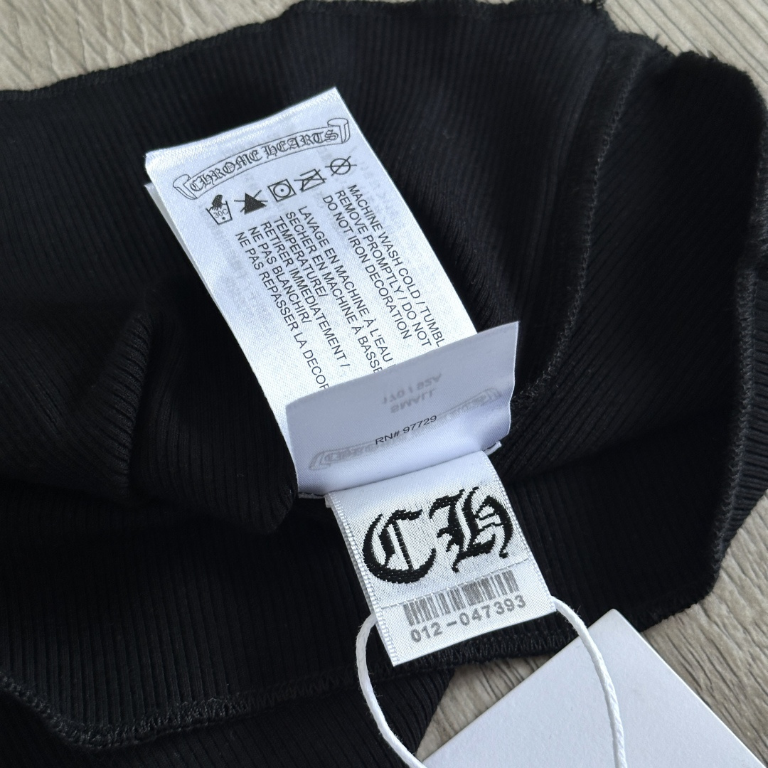 Chrome Hearts CH 克罗心 螺纹修身 女款背心  胸口T字体 背后十字架