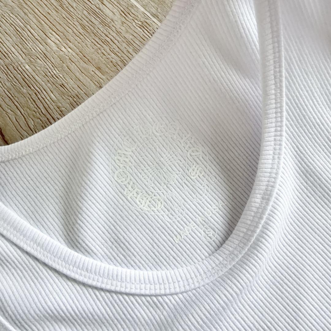 Chrome Hearts CH 克罗心 螺纹修身 女款背心  胸口T字体 背后十字架