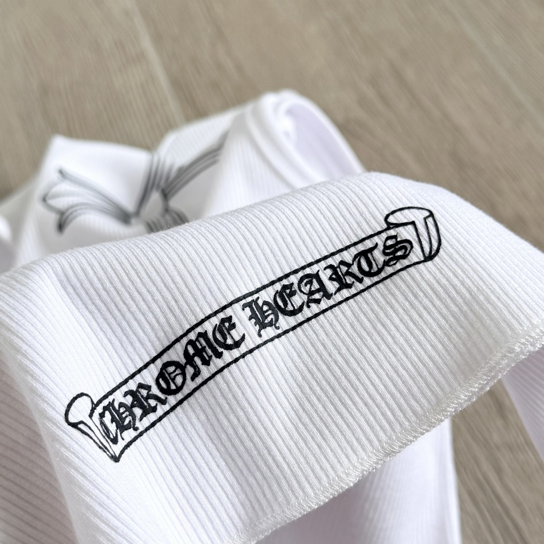 Chrome Hearts CH 克罗心 螺纹修身 女款背心  胸口T字体 背后十字架
