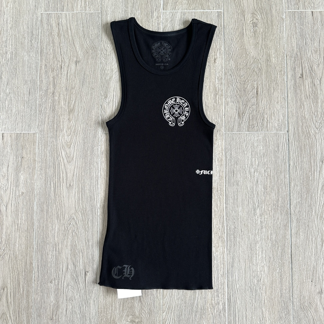 Chrome Hearts CH 克罗心 螺纹修身 女款背心  胸口马蹄 后背马蹄
