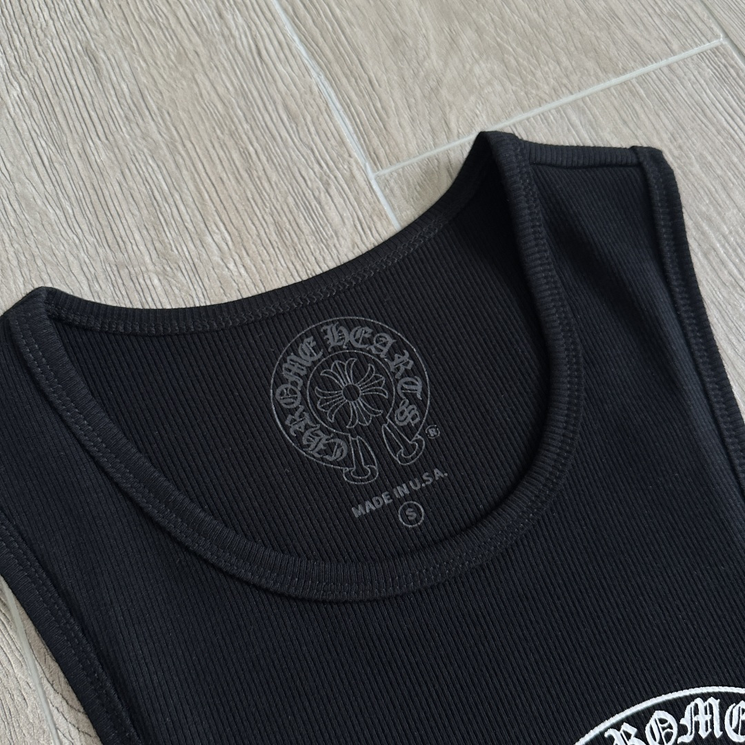 Chrome Hearts CH 克罗心 螺纹修身 女款背心  胸口马蹄 后背马蹄