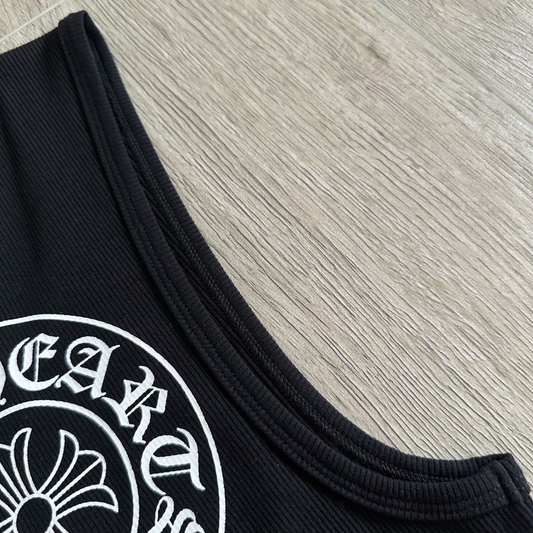 Chrome Hearts CH 克罗心 螺纹修身 女款背心  胸口马蹄 后背马蹄