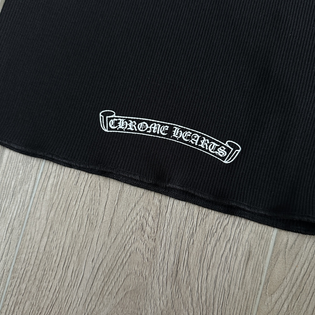 Chrome Hearts CH 克罗心 螺纹修身 女款背心  胸口马蹄 后背马蹄