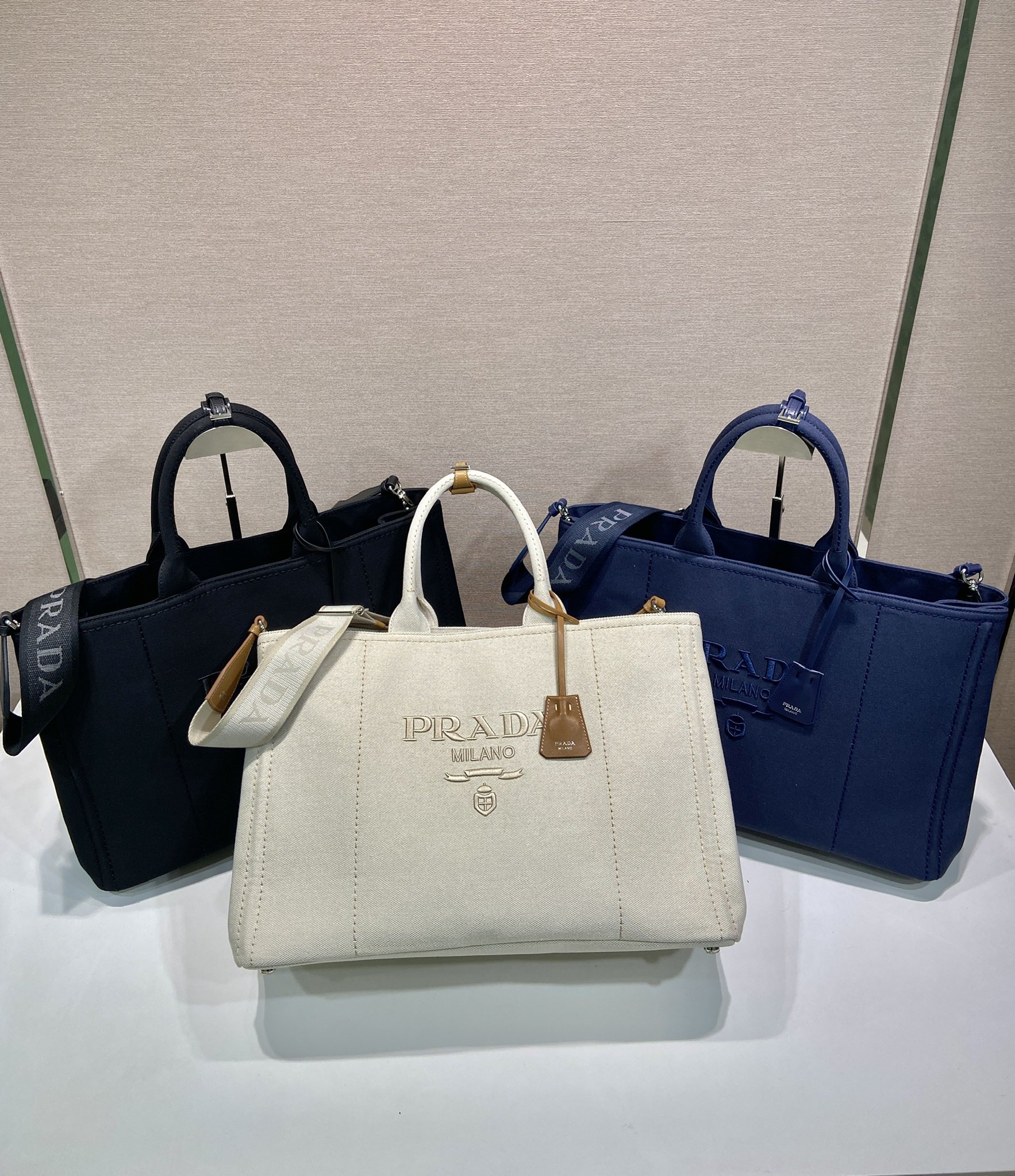 普拉达 PRADA  Jardiniere 刺绣字母标识托特包 Tote包 购物袋单肩 F0 2VG131_2CYA_F0216