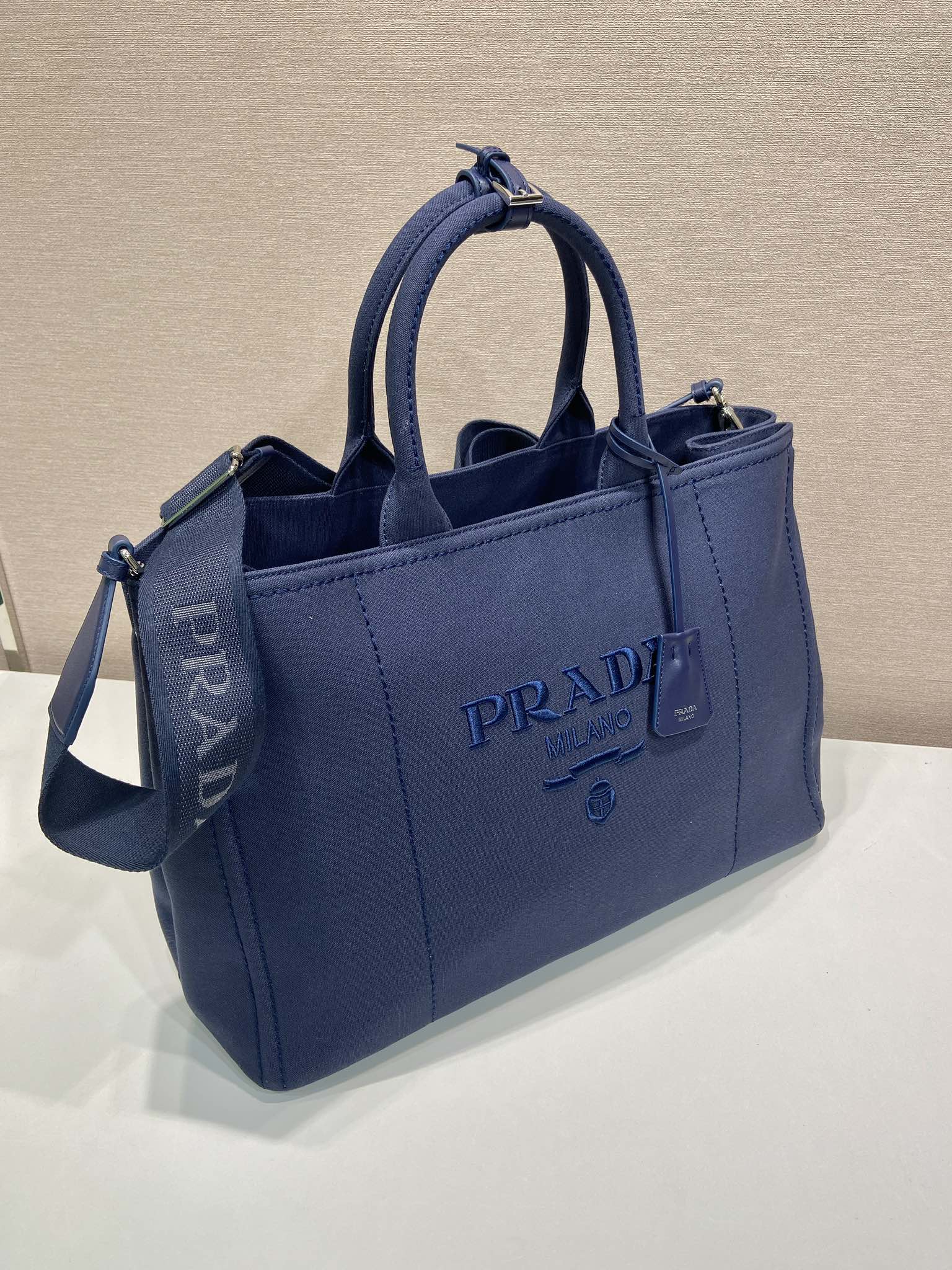 普拉达 PRADA  Jardiniere 刺绣字母标识托特包 Tote包 购物袋单肩 F0 2VG131_2CYA_F0216