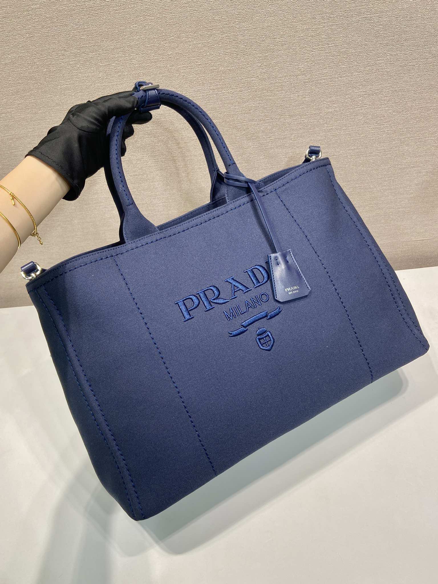 普拉达 PRADA  Jardiniere 刺绣字母标识托特包 Tote包 购物袋单肩 F0 2VG131_2CYA_F0216