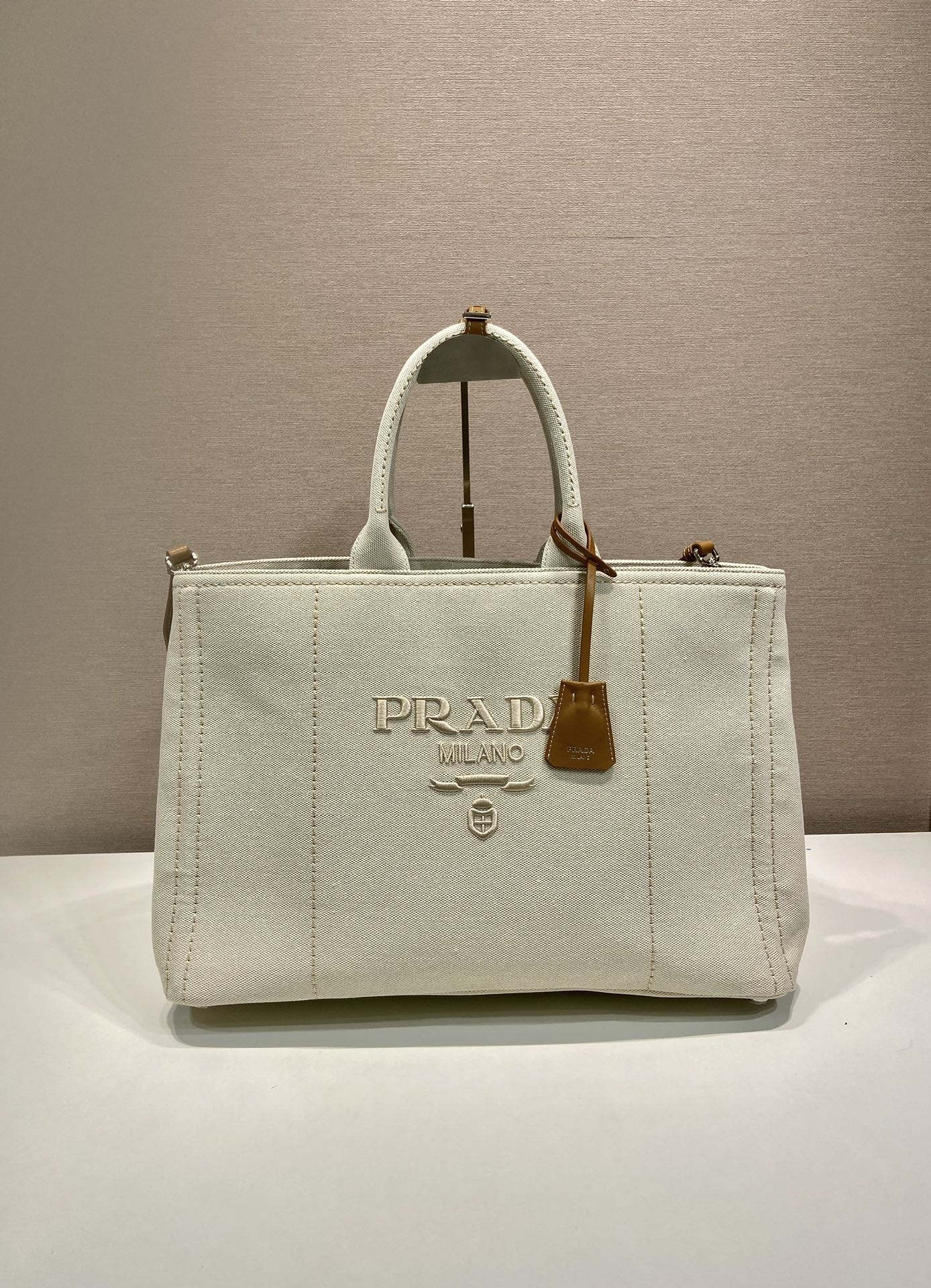 普拉达 PRADA  Jardiniere 刺绣字母标识托特包 Tote包 购物袋单肩 F0 2VG131_2CYA_F0216
