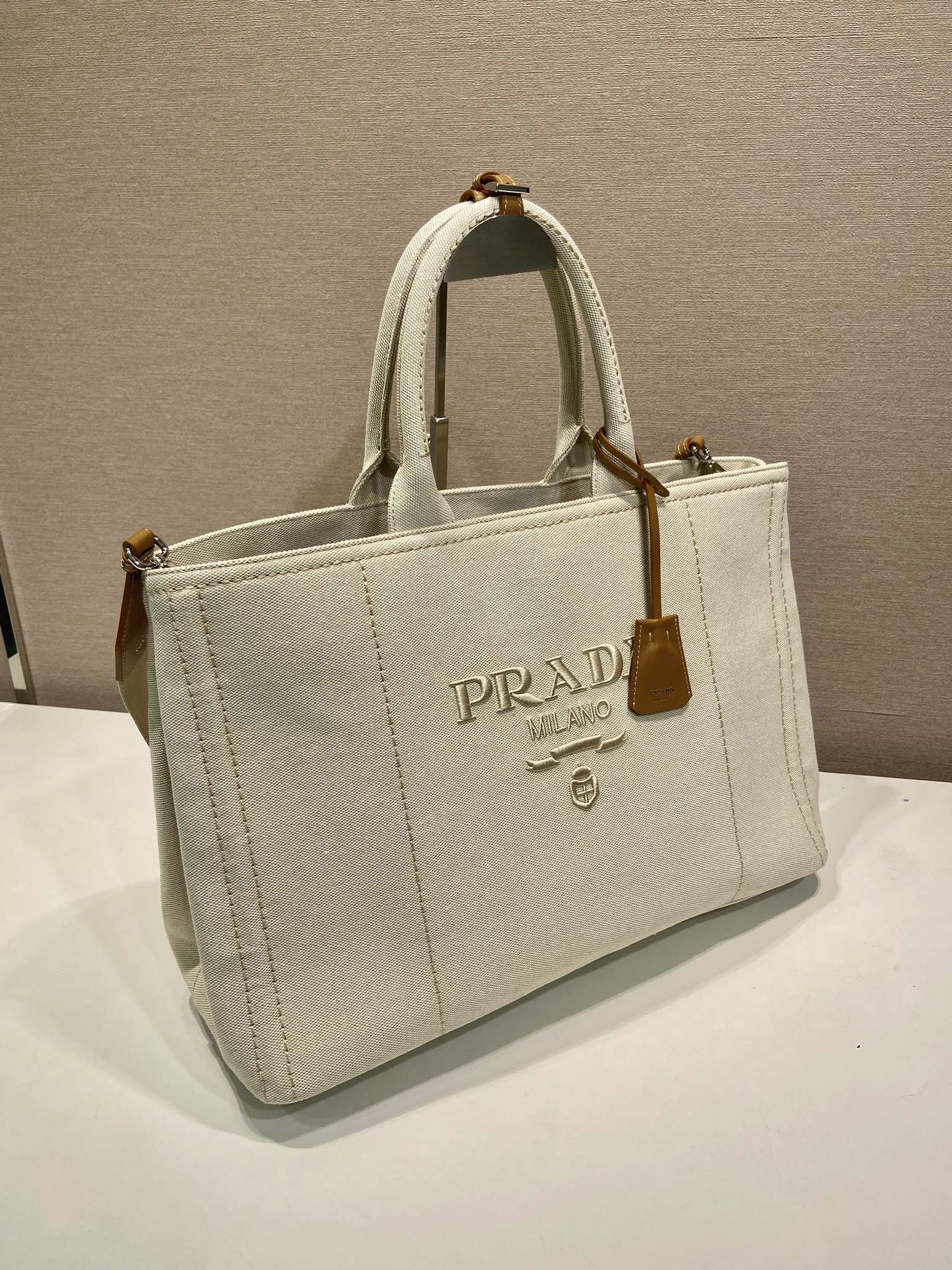 普拉达 PRADA  Jardiniere 刺绣字母标识托特包 Tote包 购物袋单肩 F0 2VG131_2CYA_F0216