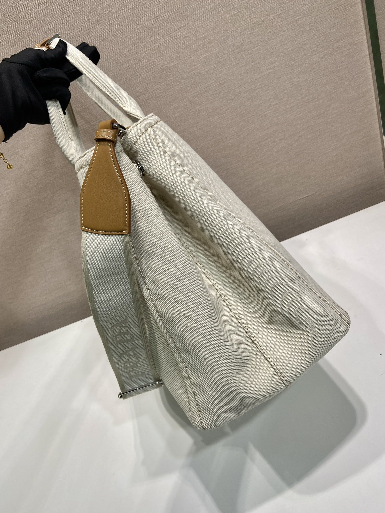 普拉达 PRADA  Jardiniere 刺绣字母标识托特包 Tote包 购物袋单肩 F0 2VG131_2CYA_F0216