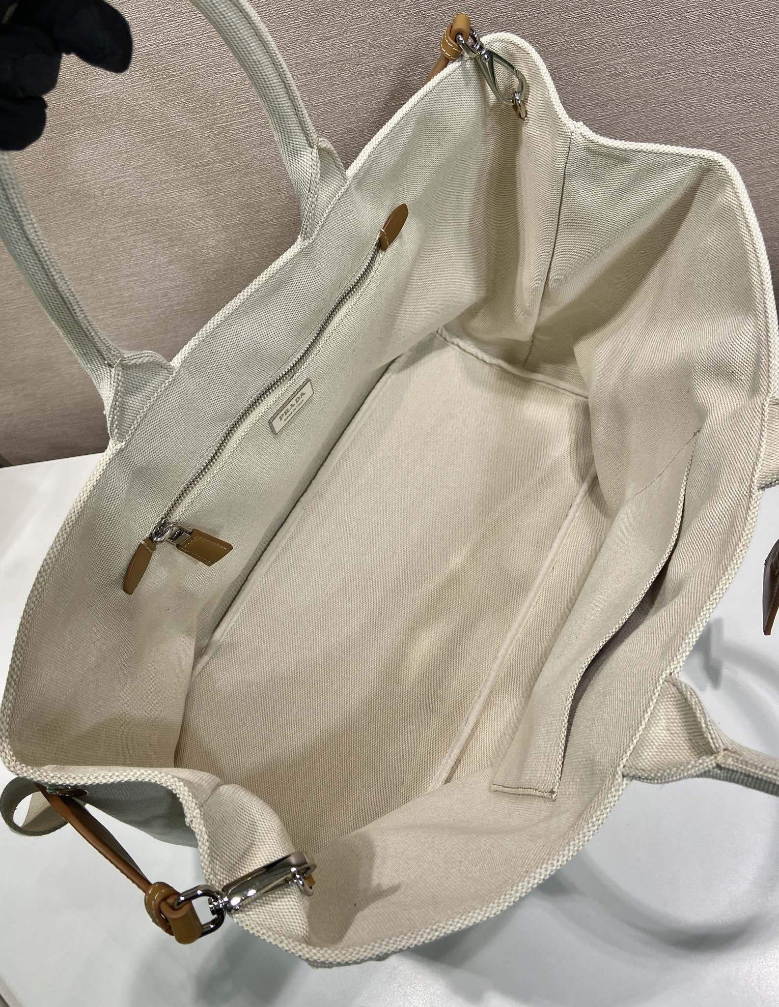 普拉达 PRADA  Jardiniere 刺绣字母标识托特包 Tote包 购物袋单肩 F0 2VG131_2CYA_F0216