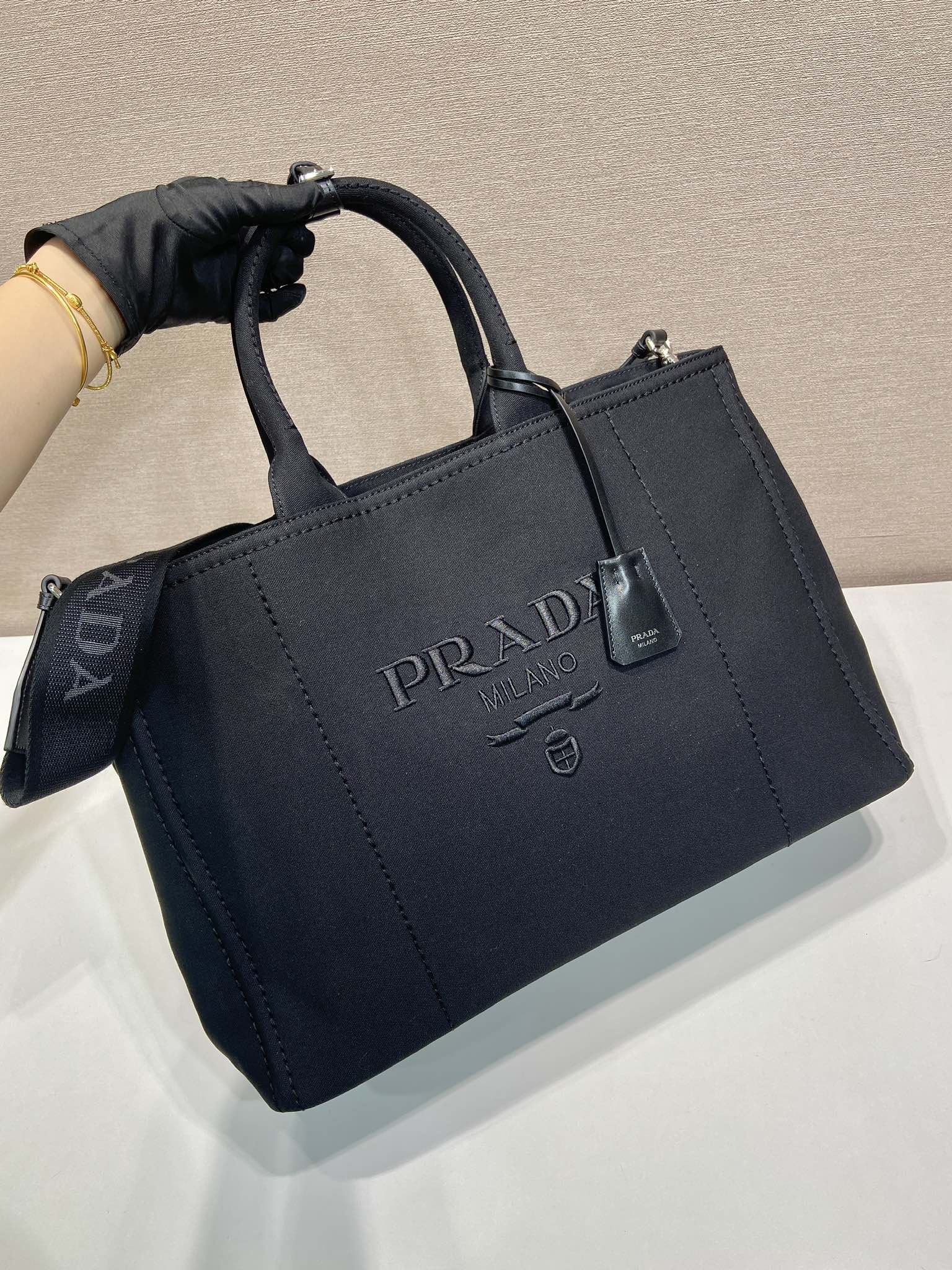 普拉达 PRADA  Jardiniere 刺绣字母标识托特包 Tote包 购物袋单肩 F0 2VG131_2CYA_F0216