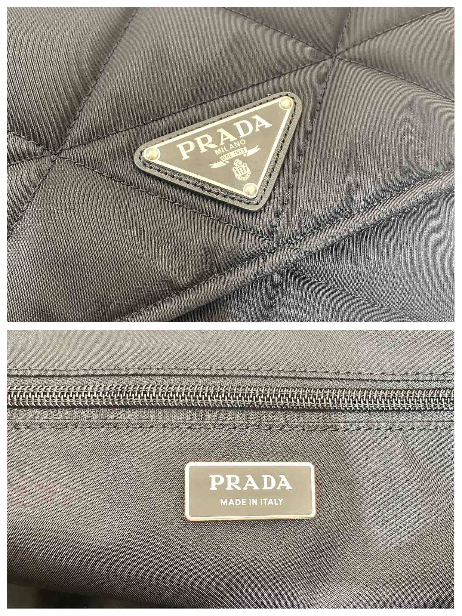 普拉达 PRADA Re-Nylon 复古三角形 邮差包 单肩包 斜挎包 三角黑色 F0 1BD256