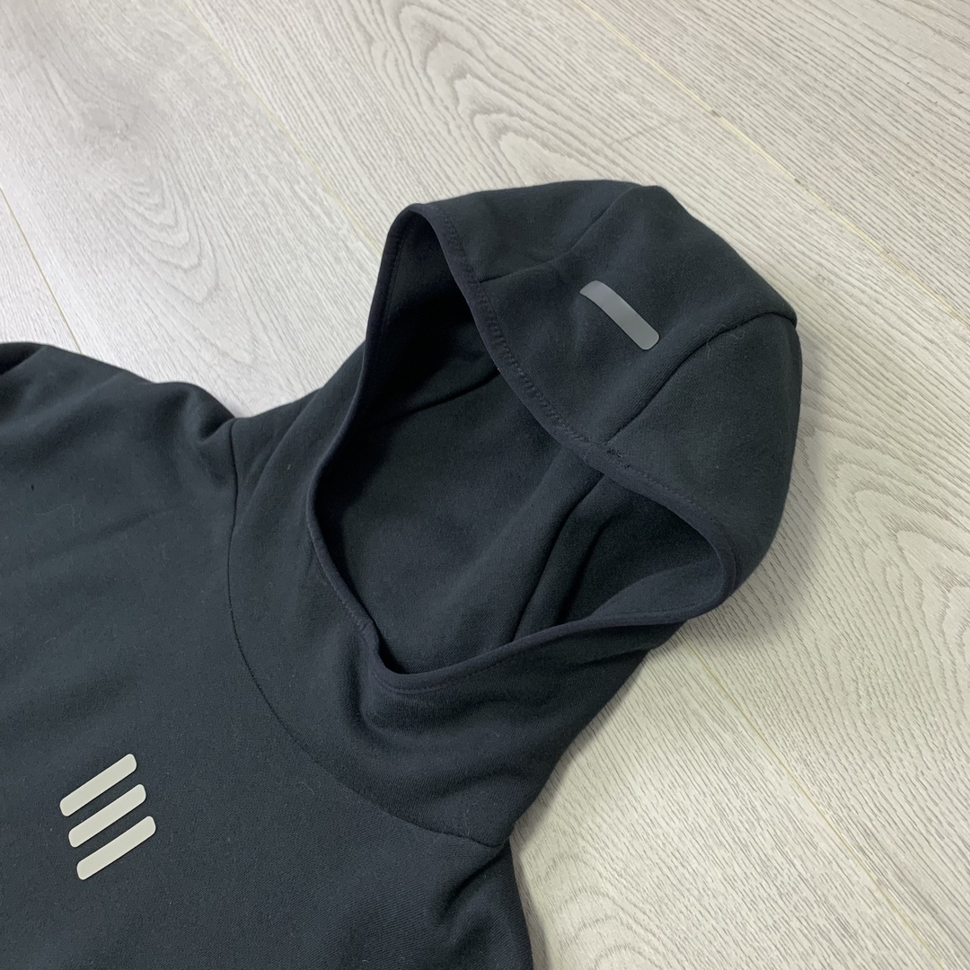 Fear of God ADIDAS  硅胶字母印花 抓绒 套头连帽卫衣 外套 黑色 