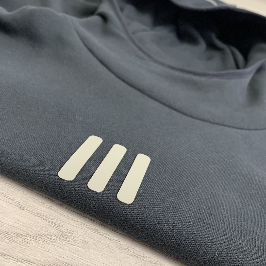 Fear of God ADIDAS  硅胶字母印花 抓绒 套头连帽卫衣 外套 黑色 