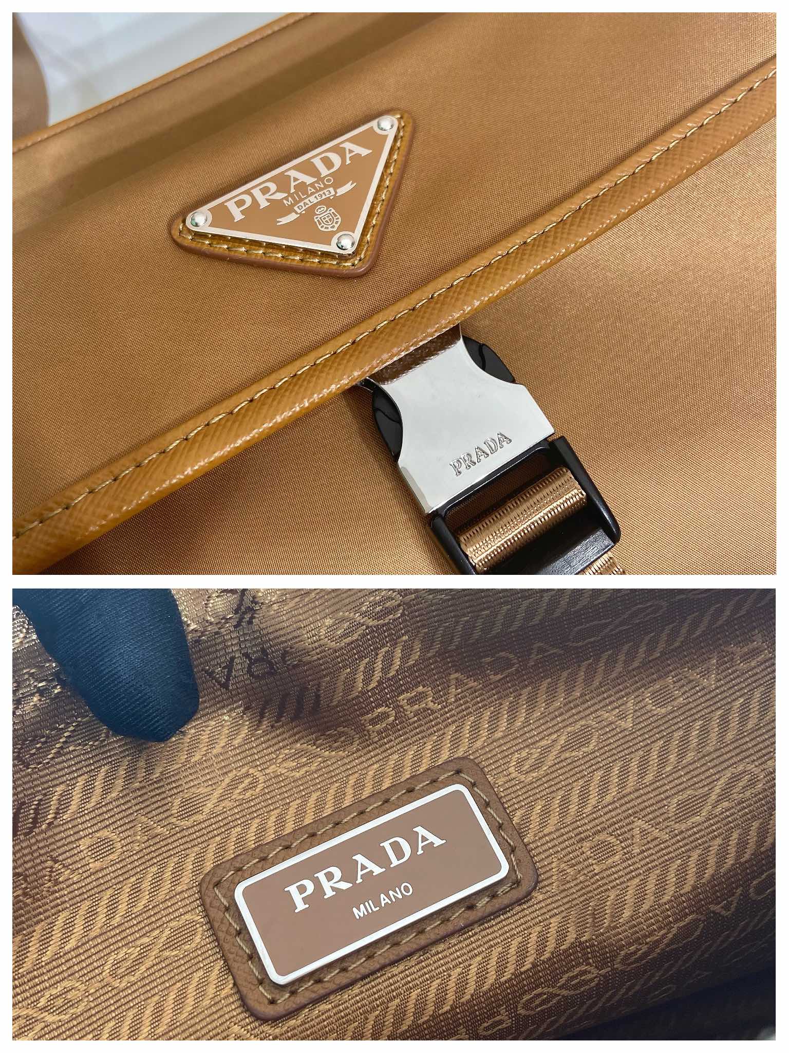 普拉达 PRADA 三角标 单肩包 斜挎包  烟灰色 E0 2VH133_2DMH_F0005_V_XMP
