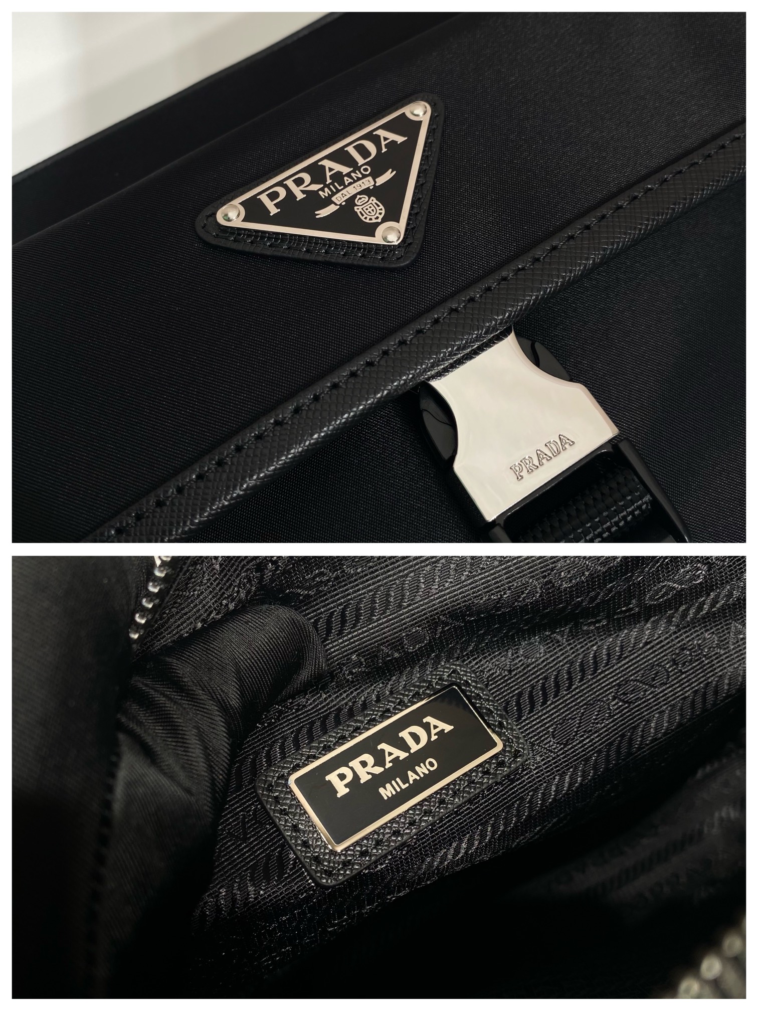 普拉达 PRADA 三角标 单肩包 斜挎包  黑色 E0 2VH133-2DMH-F0002-V-OOO