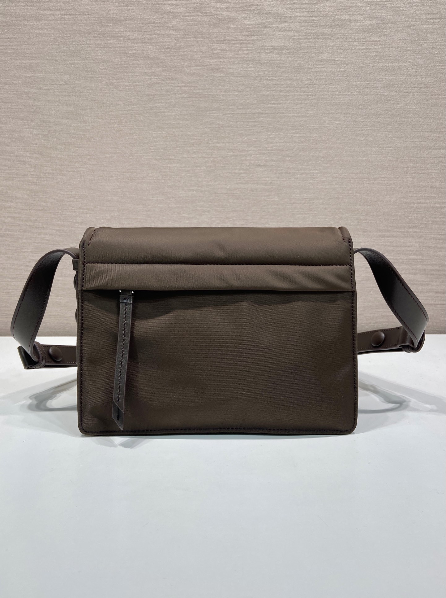 小号 普拉达 PRADA Re-Nylon三角标 托特手提包 单肩包 E0 棕色 1BD313_RDLN_F0038_V_OOO