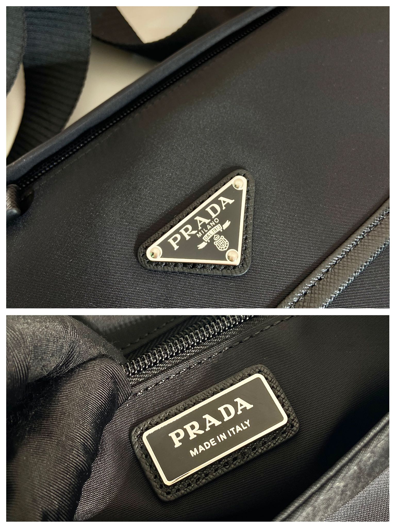small 普拉达 PRADA Re-Nylon  复古三角形 邮差包 单肩包 斜挎包 黑色 F0 2VD066_2DMG_F0002