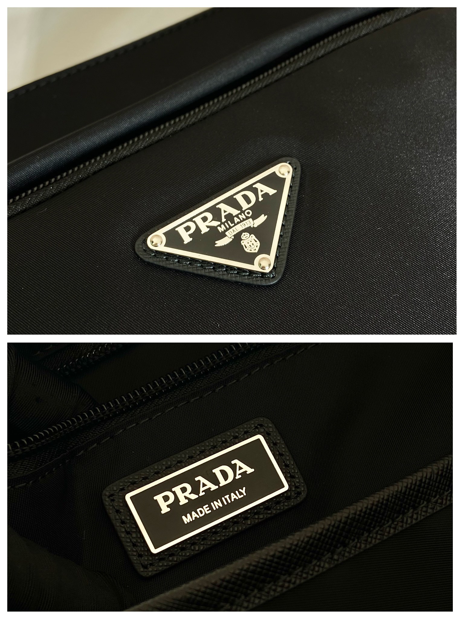 普拉达 PRADA Re-Nylon  复古三角形  单肩包 手提 斜挎包  尼龙黑色 F0 2VG097_2DMG_F0002